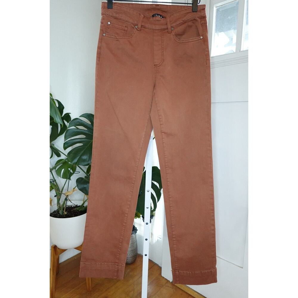 Tribal Women's Straight Leg Wide Bottom Hem Stretch 5-Pocket Pull-On Pants SZ 4